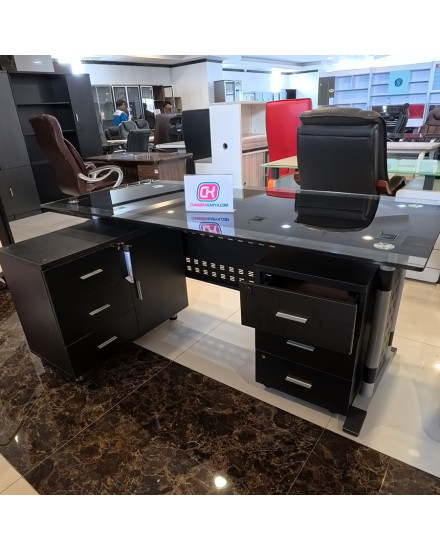 Office Table OKN KG 8941-18 Black 1.8M [Clearance Sale Ex Display] Chandra karya
