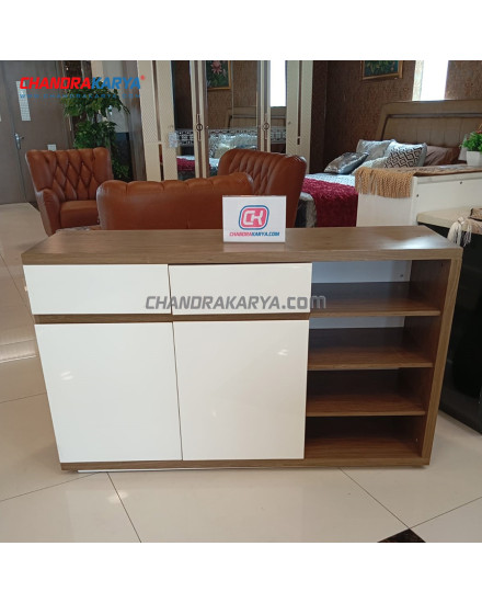 Display Cabinet D532 White + Brown 1.4 M [Clearance Sale Ex Display] Chandra karya