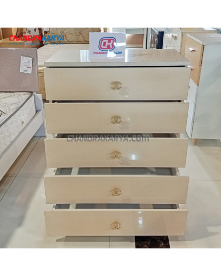 Drawer Cabinet 28-1B Cream 5 Laci [Clearance Sale Ex Display] Chandra karya