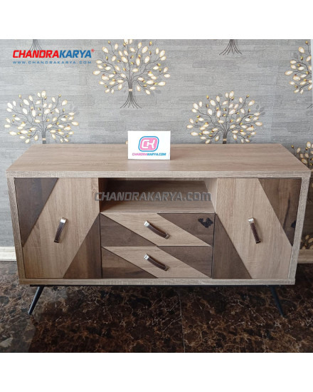 Display Cabinet Arima 2812 Brown Oak [Clearance Sale Ex Display] Chandra karya