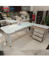Office Table Castries D 037 L White 1.4M [Clearance Sale Ex Display] Chandra karya 