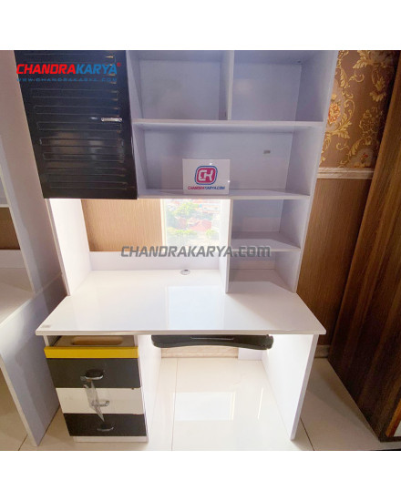 Desk Bookshelf 896 White/Yellow Rectangle [Clearance Sale Ex Display] Chandra karya